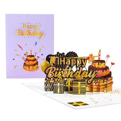 Gold Birthday Card (3D)